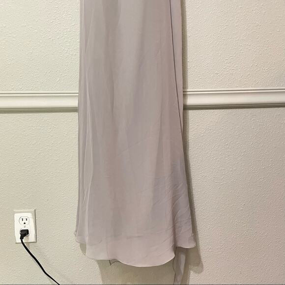 Lovely Grey Spaghetti Strap Wrap Maxi Dress Formal Bridesmaid Womens 10 Formal - Picture 2 of 11